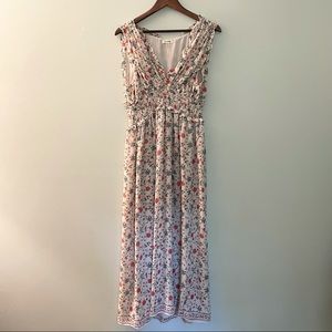 MAX STUDIO Smocked V Neck Sleeveless Maxi Dress